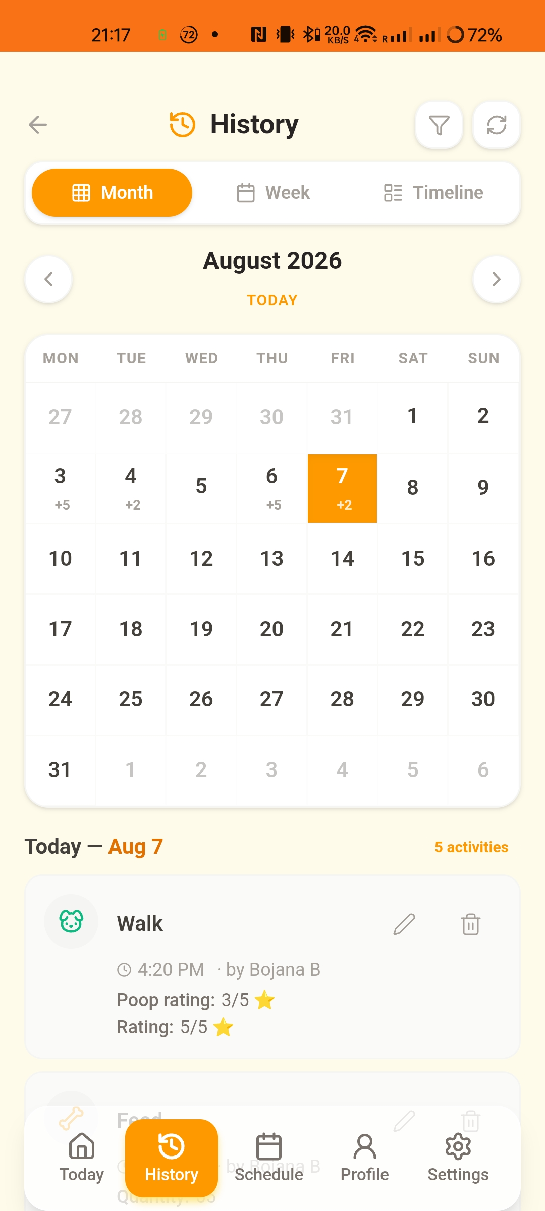 Activity History & Logs